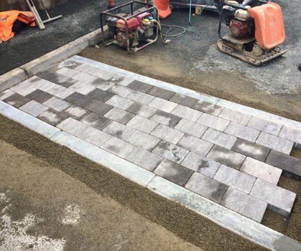 block paving speed bump landscaping in pembrokeshire