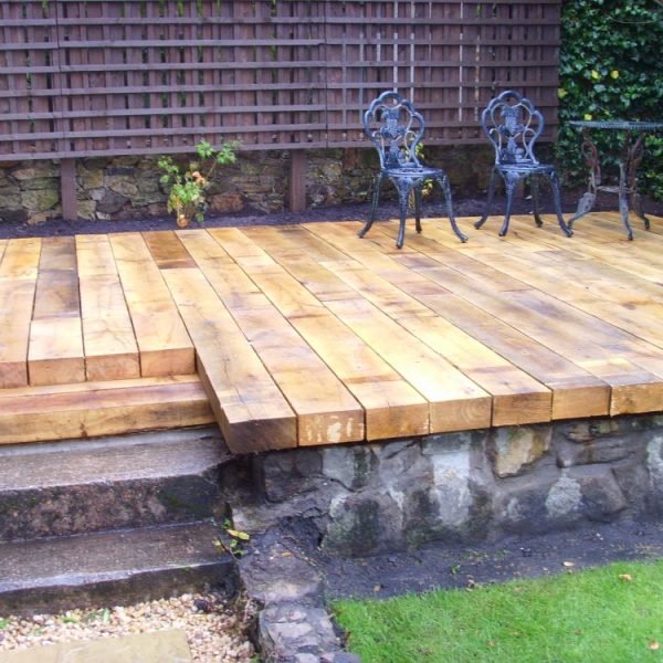 oak sleepers pembrokeshire landscaping